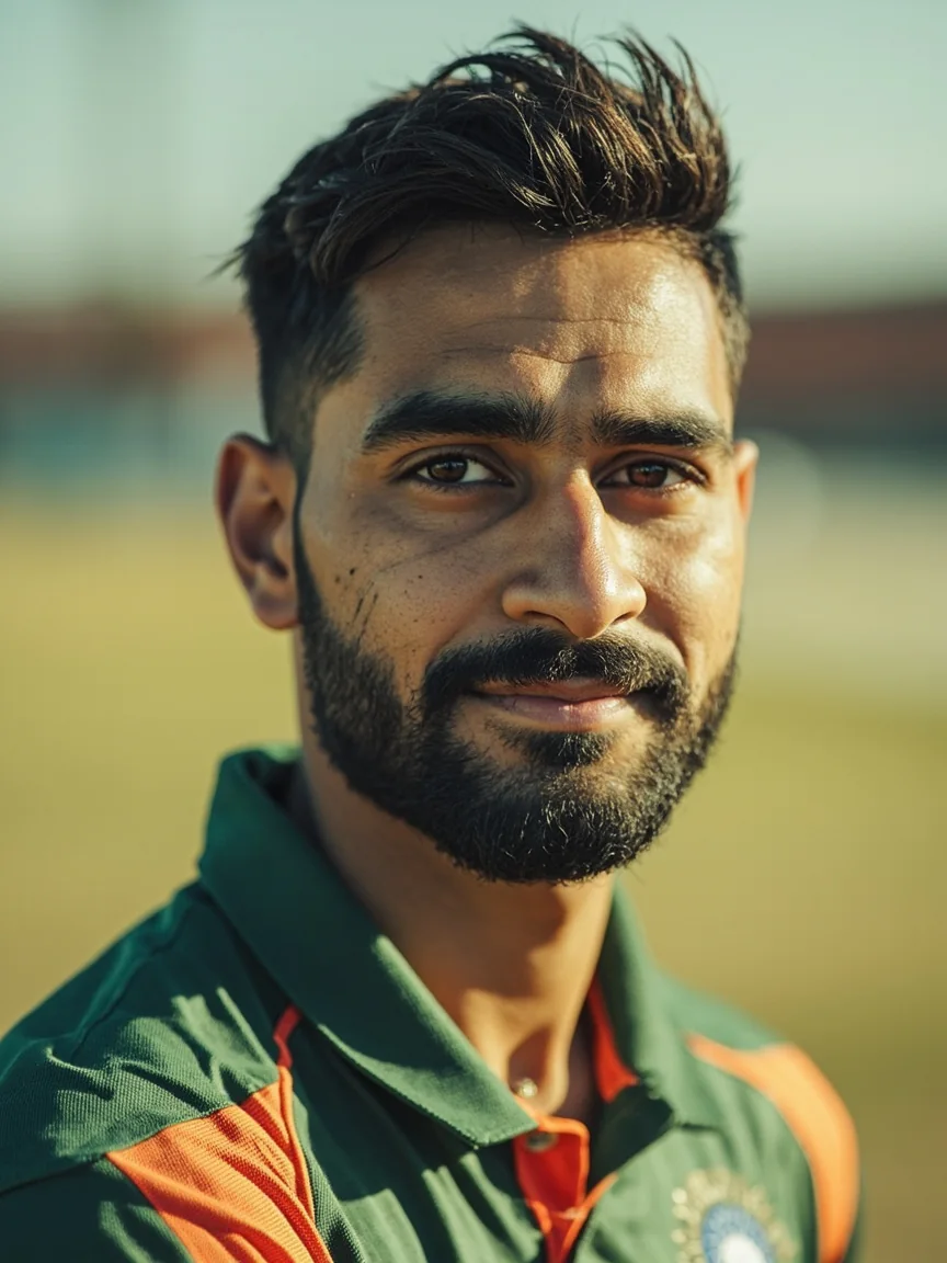 Captain pick portrait at the crease, mid-innings